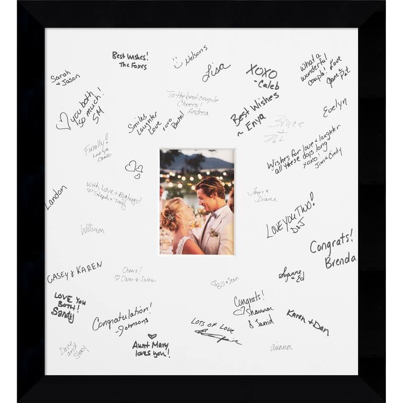 Museum Signature Mat Picture Frame - Autograph Photo Frame Guest Book Alternative for Weddings, Graduations, or Retirement