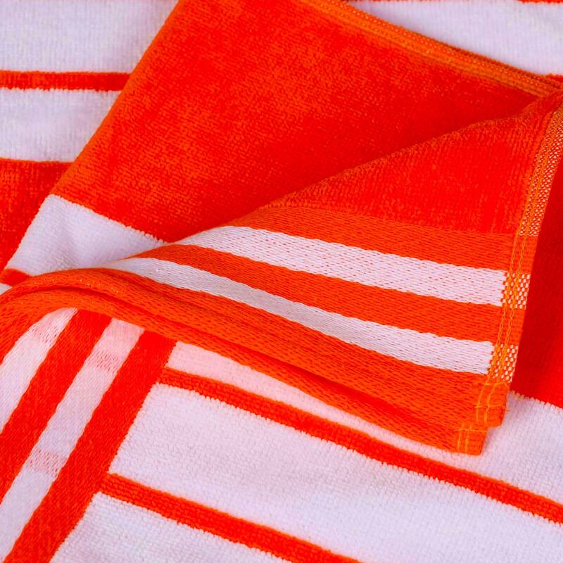 Superior Striped Large Oversized Cotton Beach Towel - Set of 2