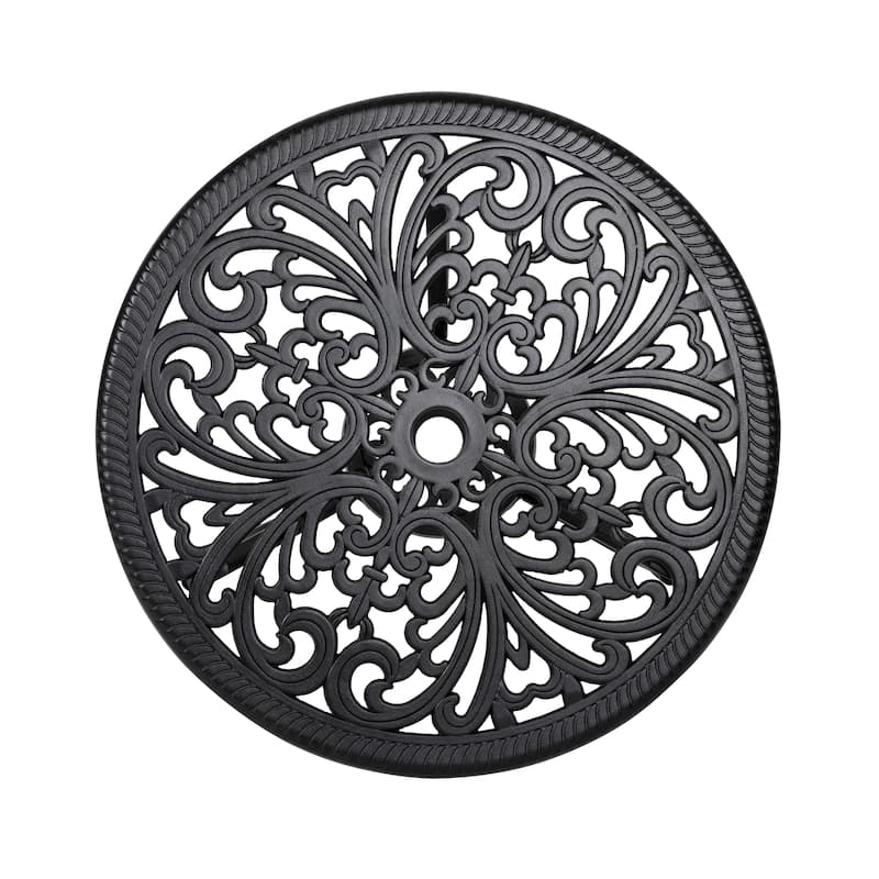 Outdoor 3-Piece Cast Aluminum Patio Set with Cushions and Umbrella Hole - 16.54*20.28*34.65 inch
