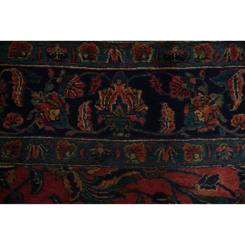 Hand Knotted Oriental 100% Wool Carpet Traditional Floral Pink Bidjar Area Rug - 9' 11'' X 7' 9''
