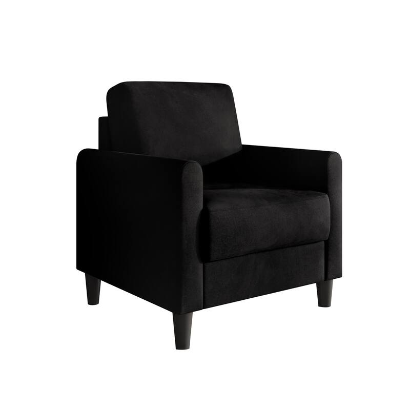 Clayfell Goliad Velvet Armchair with Pocket Spring, Soft Cushions, Clean Lines Design