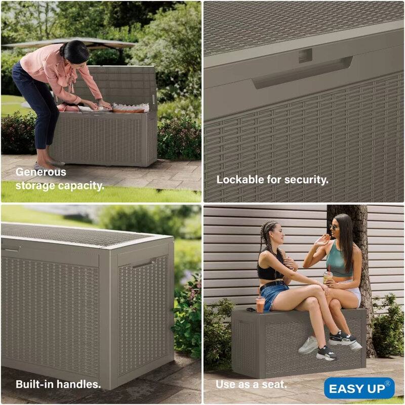 Outdoor Patio Storage Resin Lockable Deck Box