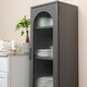 preview thumbnail 21 of 51, Solstice Metal Cabinet with 3 Adjustable Storage Shelves and Arched Glass Door