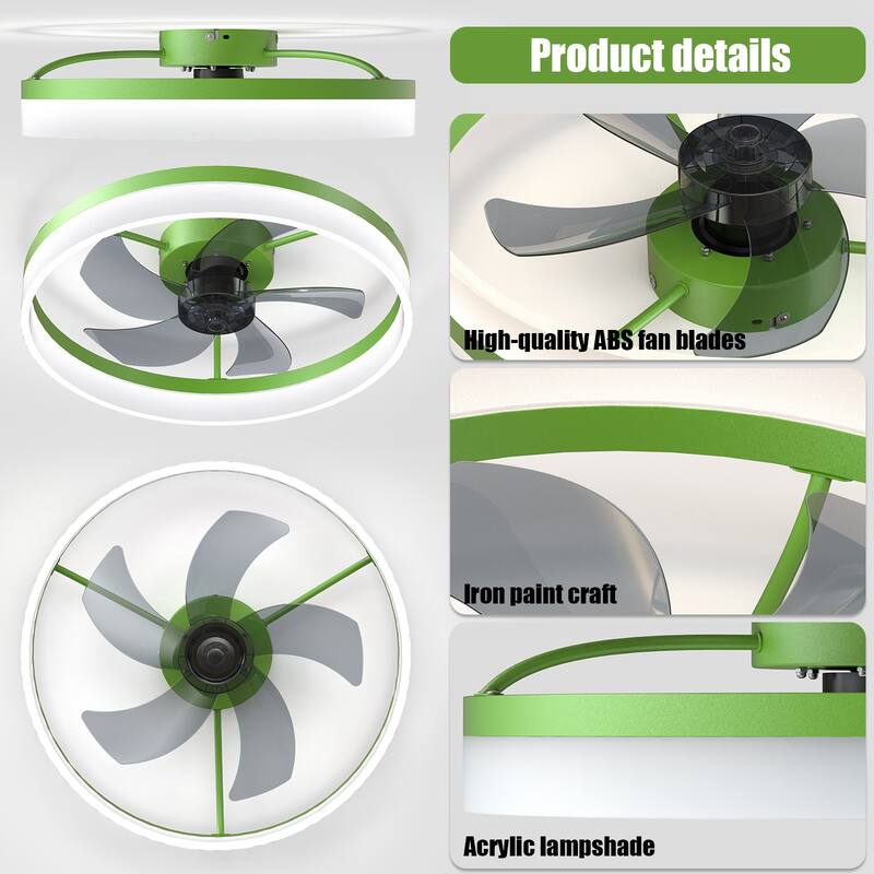 Ceiling Fans with Lights Dimmable LED Embedded installation of thin modern ceiling fans