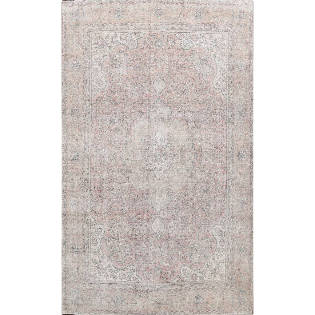 Antique Muted Distressed Tabriz Persian Area Rug Wool Hand-knotted - 9'6" x 12'8"
