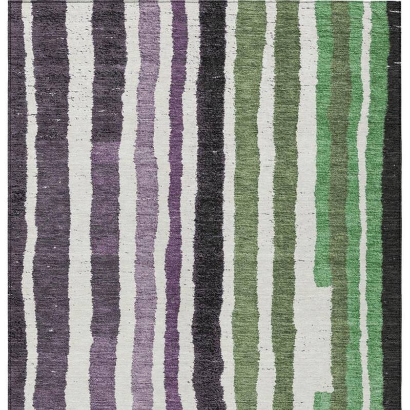 HomeRoots Striped Transitional Rectangle Outdoor Rug