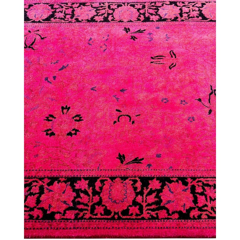 Contemporary Overdyed Wool Hand Knotted Area Rug - 3' 2" x 5' 5"