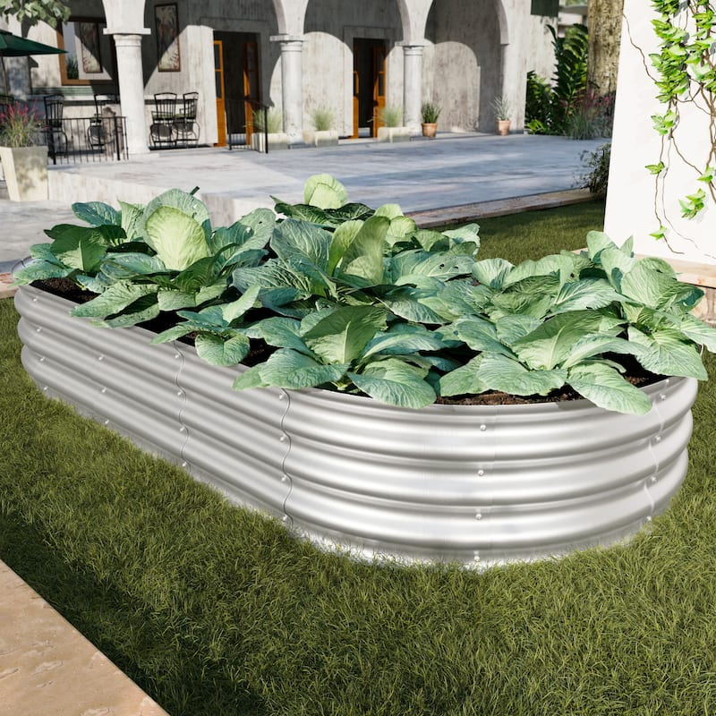 6x3x1ft Raised Garden Bed Kit, Galvanized Planter Raised Garden Beds, Heavy Duty, Rust-Resistant, Easy Assembly