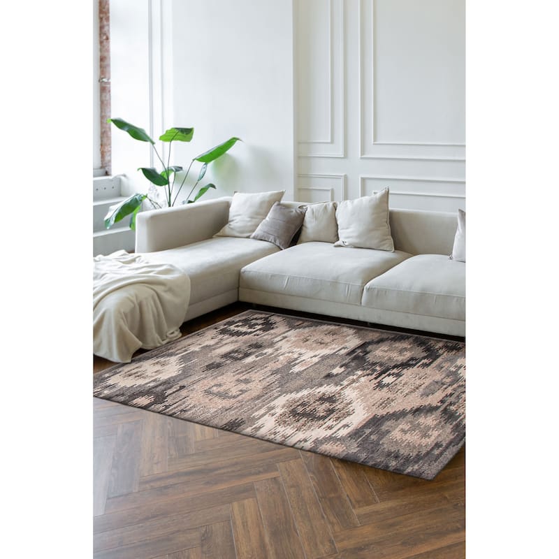 ECARPETGALLERY Hand-knotted Tangier Grey Wool Rug - 4'11 x 7'8