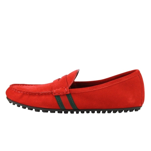 Gucci Men's Driver Loafer Red Suede 