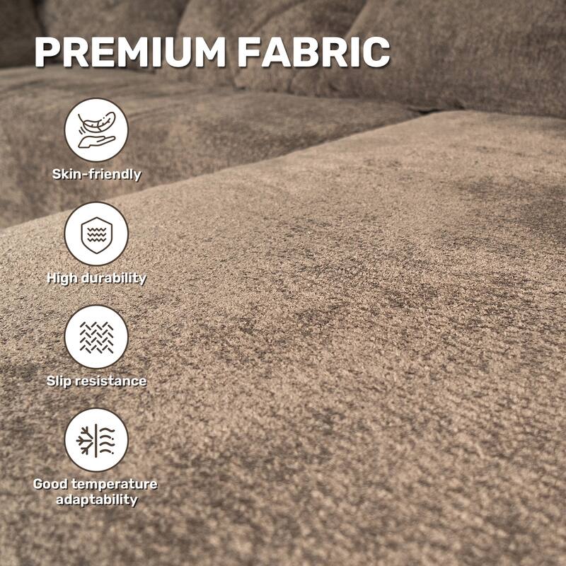 Modular Sectional Sofa with L-Shape Chaise Lounge, Corduroy Upholstered Boneless Cloud Couch, Full-Compressed Corner Sofa