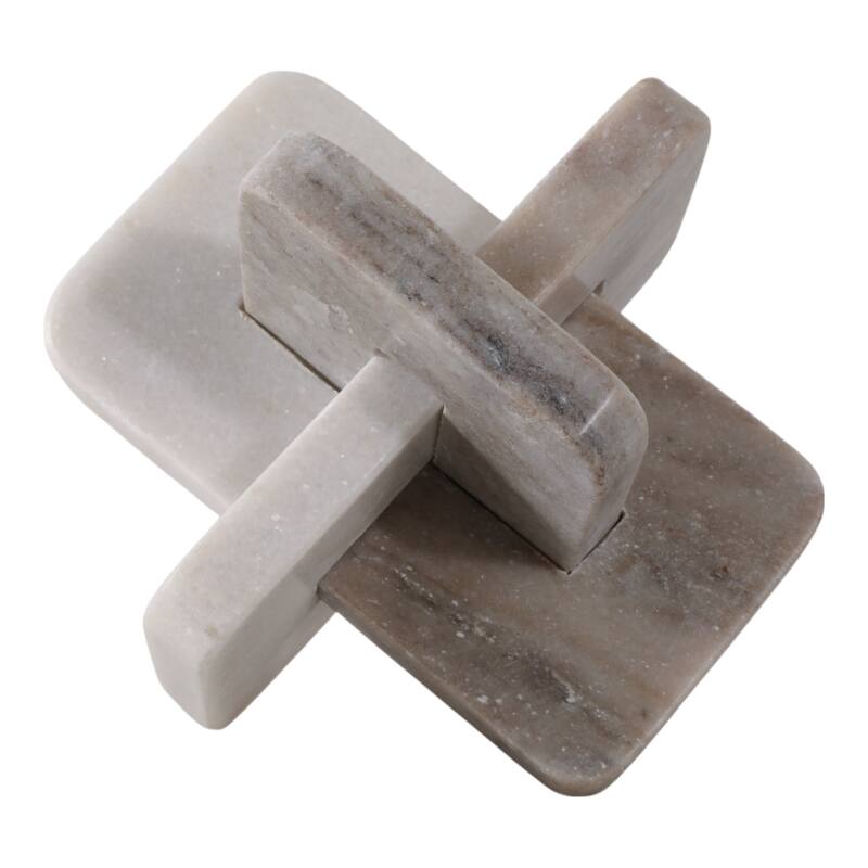 Stone Decorative Object Modern Geometric Sculpture Contemporary Decor - 7" x 7" x 7"