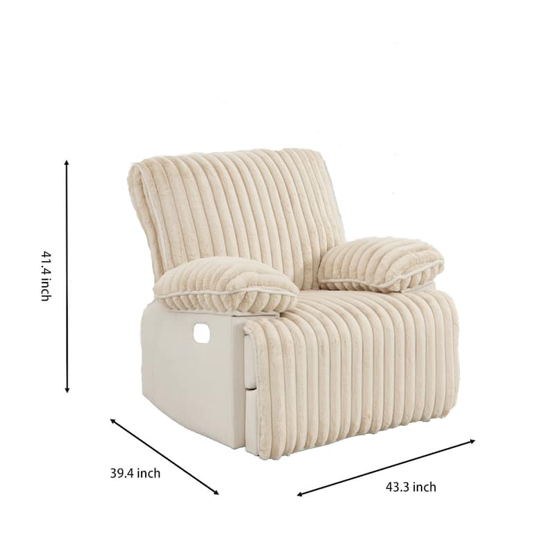 Manual Wall Hugger Recliner Chair for Small Space, Living Room Single Sofa with Cup Holders, Modern Pillow Top Arms Recliner
