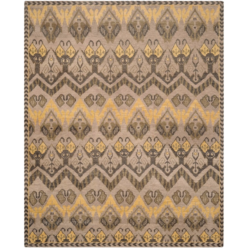 SAFAVIEH Hand-knotted Kenya Farie Southwestern Tribal Wool Rug - 8' x 10' - Gold/Beige