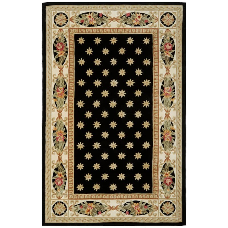 SAFAVIEH Handmade Naples Eeuwkje Traditional Oriental Wool Rug - 5' x 8' - Black - Runner/Rectangle