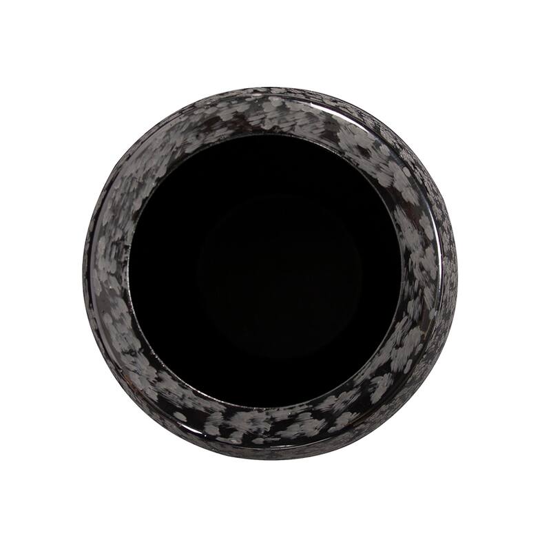 Allan Andrews Chiseled Texture Black Iron Cylinder Vase, Large