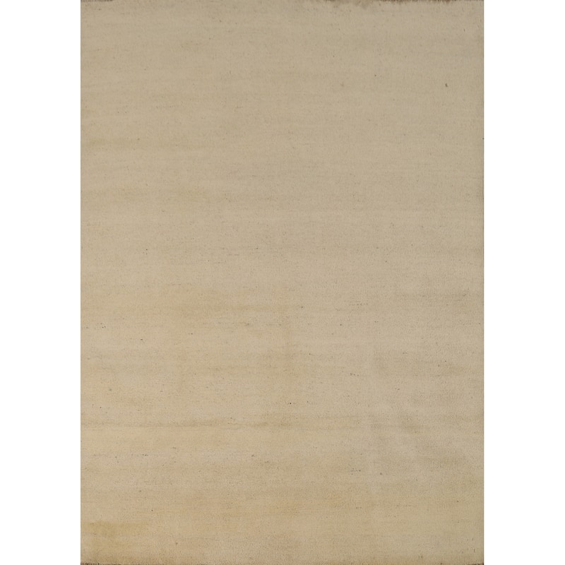 Modern Solid Gabbeh Oriental Rug Handmade Wool Carpet - 4'7"x 6'4"