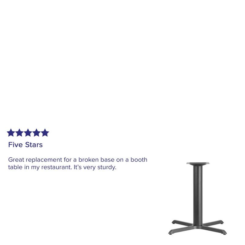 33" x 33" Restaurant Table X-Base with 4" Dia. Table Height Column