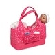 preview thumbnail 7 of 6, Badger Basket On-the-Go Doll Tote and Storage Bag - Pink Stars