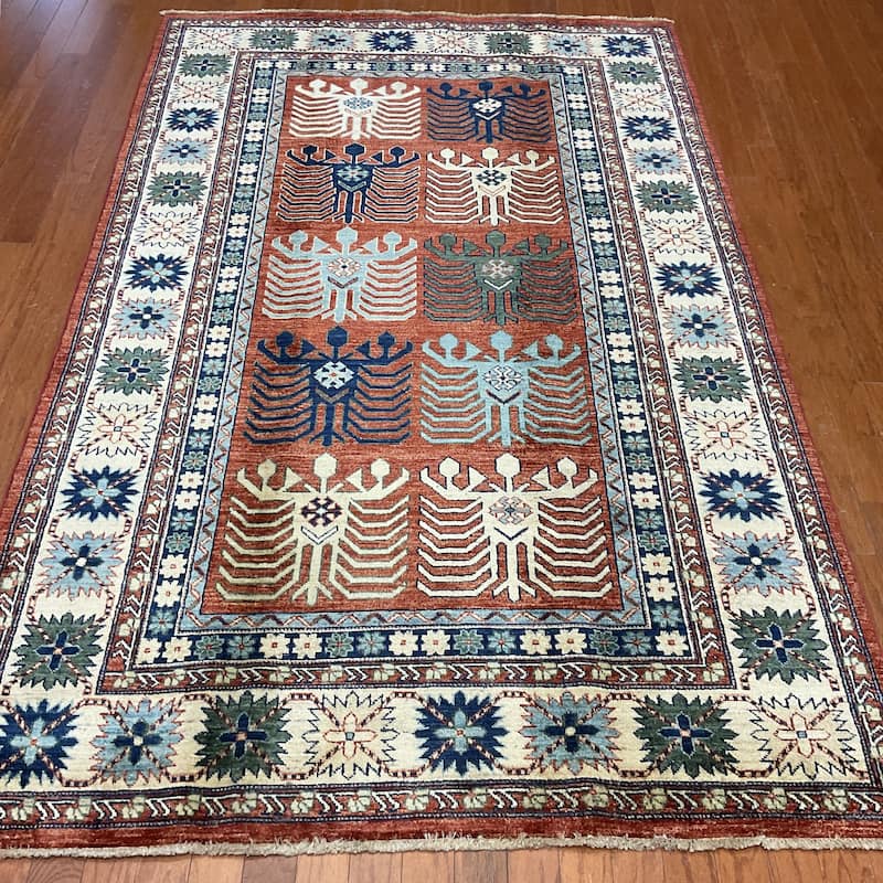 HERAT ORIENTAL Handmade Kazak Wool Rug - 5'1" x 8'