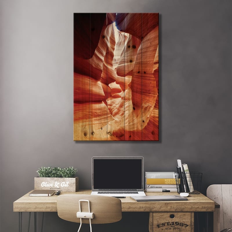 Antelope Canyon II Print On Wood by Philippe Hugonnard - Multi-Color