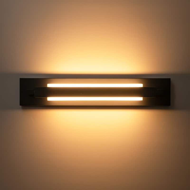 1-Light Modern Linear Chrome/Black Adjustable Integrated LED Bathroom Vanity Light - 4.3 in. W x 23.6 in. H x 4.5 in. D