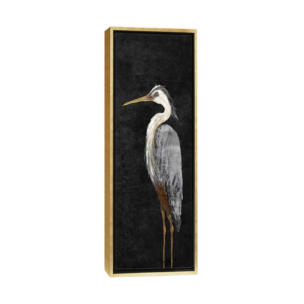 iCanvas "Heron on Black I" by Julie Derice Framed Canvas Print