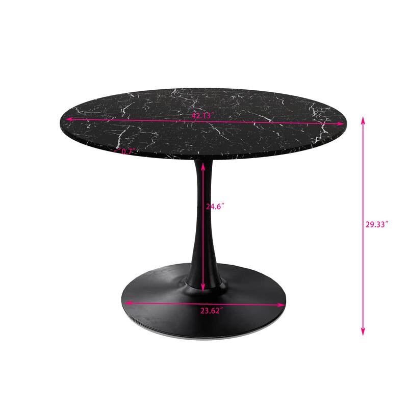 Modern Round Dining Table End Table Leisure Coffee Table with Metal Base