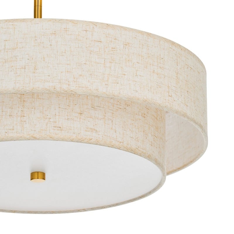 CO-Z 18 in 4-Light Fabric Semi Flush Mount Ceiling Light - 18"