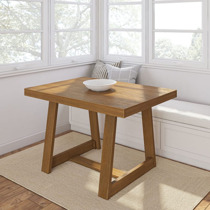 Plank and Beam Classic Dining Table - 48" - Pecan Wirebrush