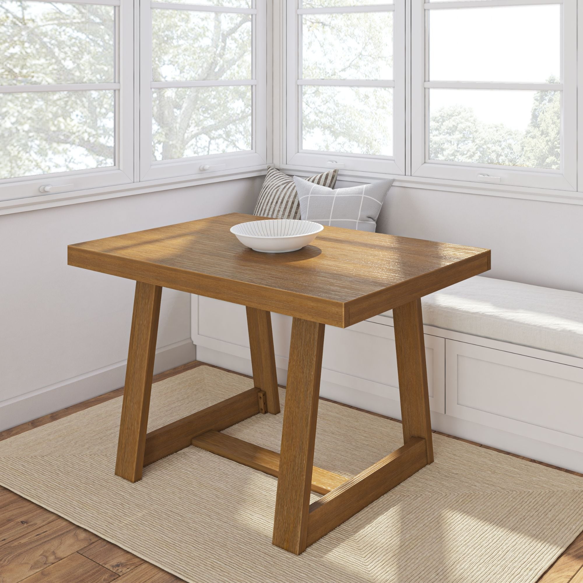 Classic 48-inch Rectangle Wood Dining Table for 4