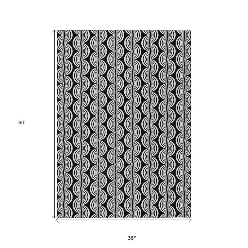 HomeRoots Ogee Transitional Rectangle Outdoor Rug