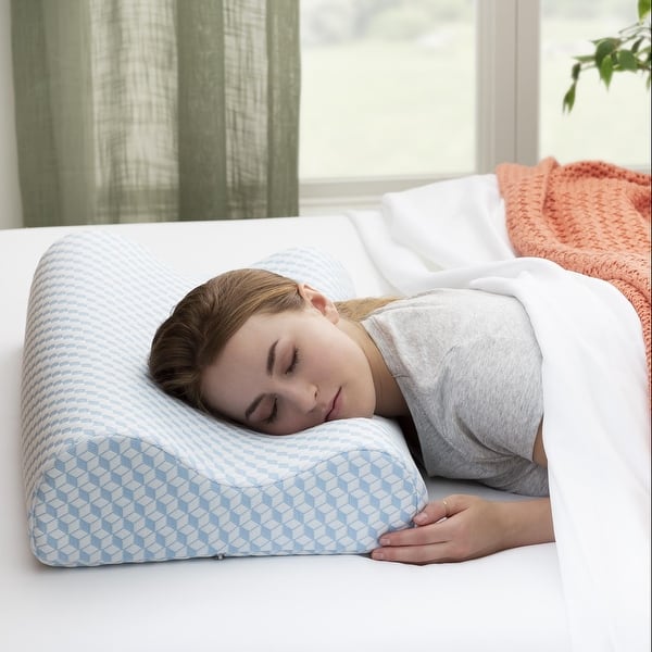 Avana Contoured Bed Wedge Support Pillow for Side Sleepers with Gel-Infused Cooling Memory Foam