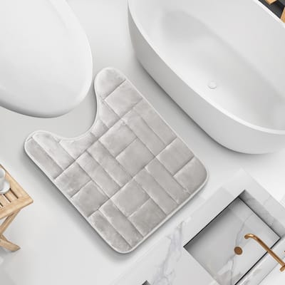 Clara Clark Ultra Soft Non Slip and Absorbent Bath Rug - Tiled Velvet Memory Foam Bath Mat