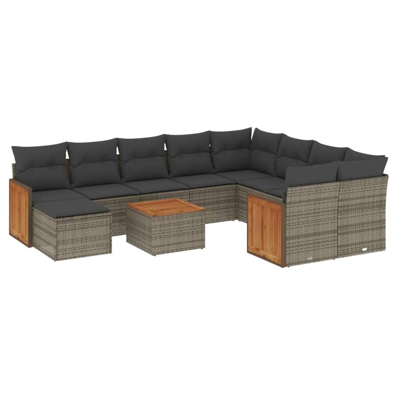 vidaXL Garden Sofa Set Black - 21.7 x 21.7 x 14.6