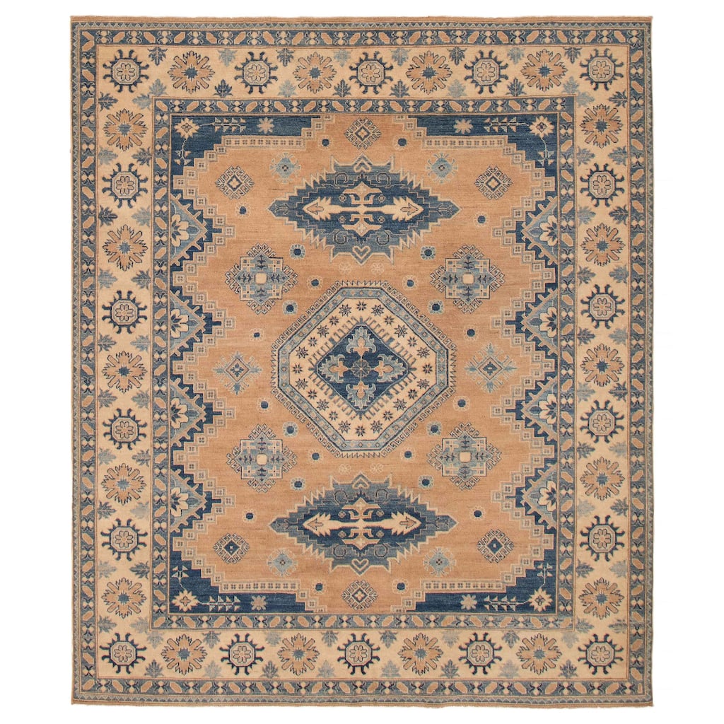 ECARPETGALLERY Hand-knotted Finest Ghazni Tan Wool Rug - 7'10 x 9'0