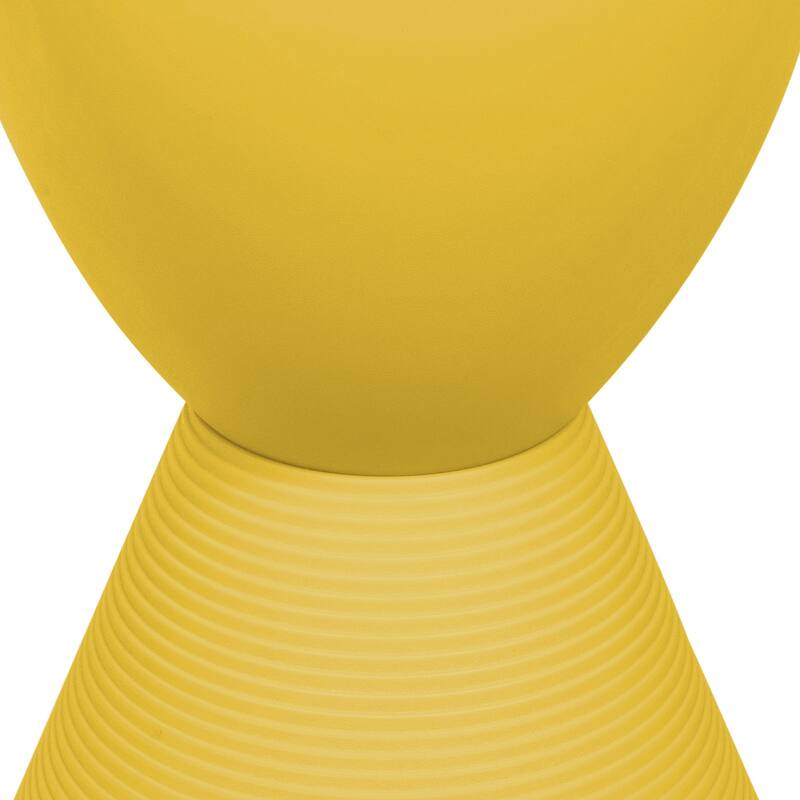 Boyd Round Side Table with Ribbed Design Base - Accent Hourglass End Table with Removable Lid for Living Room & Bedroom