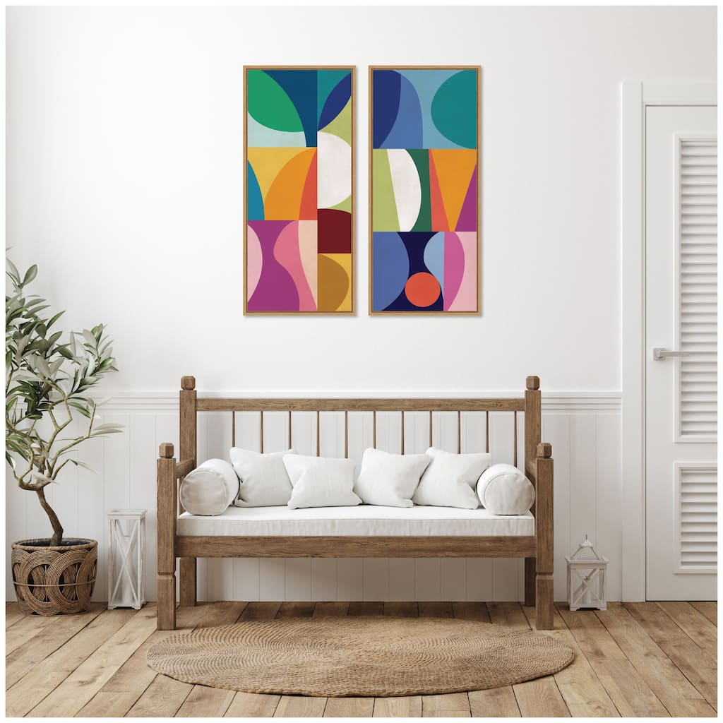 Kate and Laurel Abstract Panels 2 Piece Framed Canvas Wall Art Set by Rachel Lee