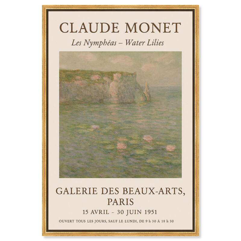 Water Lilies Canvas Vintage Art by Art Remedy - Gold - 36" x 54"