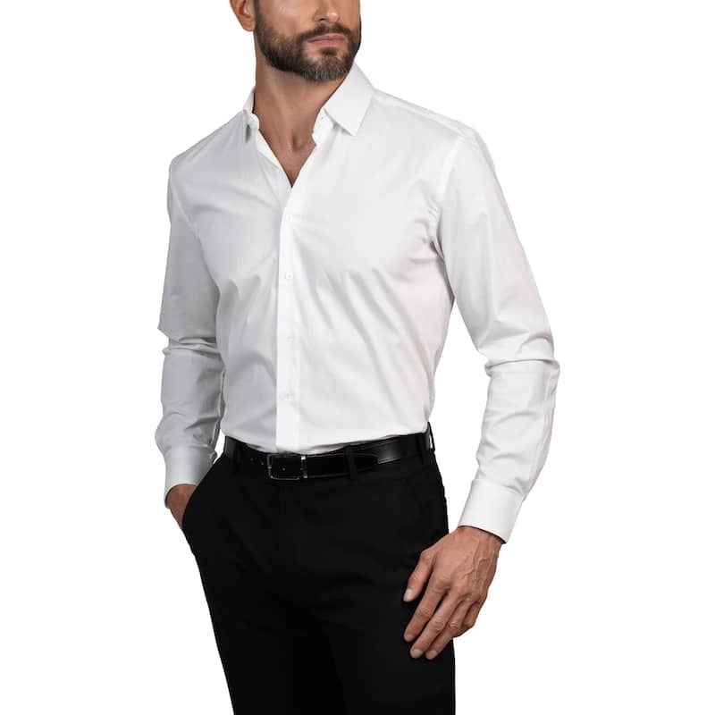Vince Camuto Men's Slim Fit Dress Shirt - XL 34/35 - White Solid