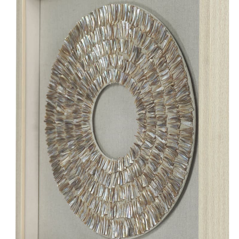 HUJI Pearl Oyster Shell Shadow Box Wall Decor