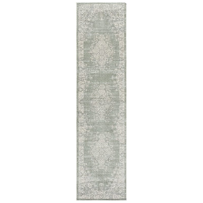 SAFAVIEH Harrison Dimitrija Transitional Rug - 2' x 8' Runner - Green/Ivory