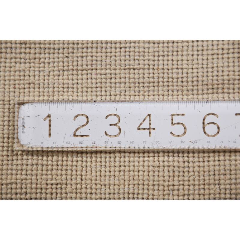 Hand Knotted Oriental 100% Wool Carpet Modern Solid Beige & Ivories Gabbeh Runner Rug - 8' 2'' X 2' 7''
