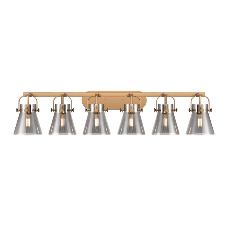 Innovations Lighting Pilaster II Cone - 6 Light 46" Wall-Mounted Bath Vanity Light.