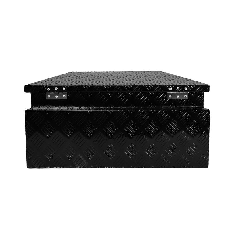 Heavy Duty Aluminum Alloy Plate Tongue Tool Box with Lock and Keys - N/A