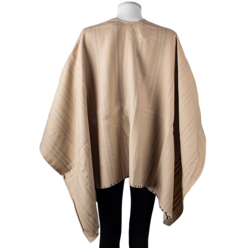 Burberry Reversible Icon Stripe Wool Cape