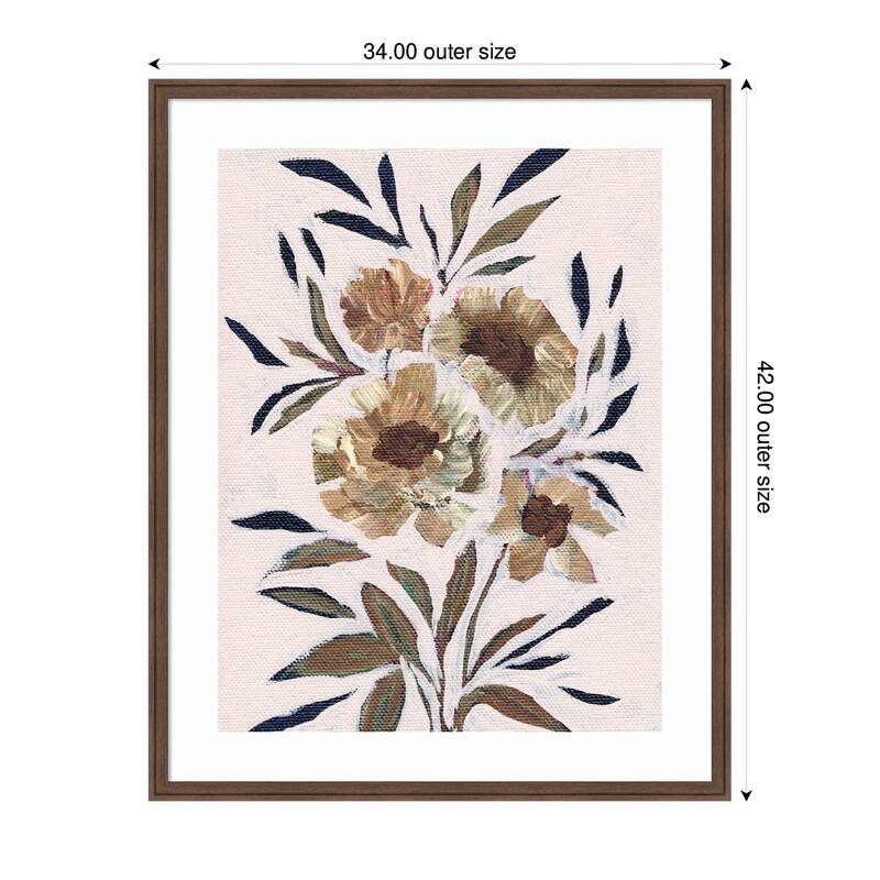 Kate and Laurel Framed Art Muted Paintrely Florals by Nikita Jariwala