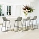 preview thumbnail 41 of 49, LUE BONA Modern Faux Leather Metal Frame Counter Height Bar Stools (Set of 4)