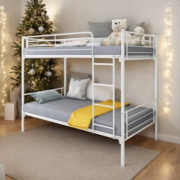slide 2 of 7, Full Size Loft Bed With Drawer,Desk And Bookshelf for Home White