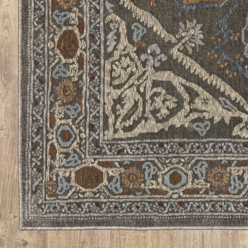 Style Haven Everly Artisanal Medallion Grey/ Multi Area Rug